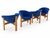Mid-Century Modern Set of Four Scandinavian Modern Blue Upholstered Tub Chairs With Oak Tripod Bases For Sale - Image 3 of 7