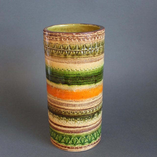 Mid-Century Modern Italian Sahara Ceramic Vase by Aldo Londi for Bitossi, 1960s For Sale - Image 3 of 12