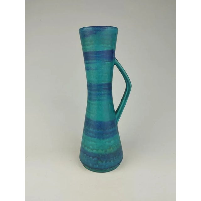 Rare vase from the German manufacturer Bay Keramik from the 1960s with wonderful turquoise blue decor. This piece has an...