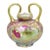 Antique Austrian Hand Painted Moriage Porcelain Double Swung Handle Bulbous Vase For Sale