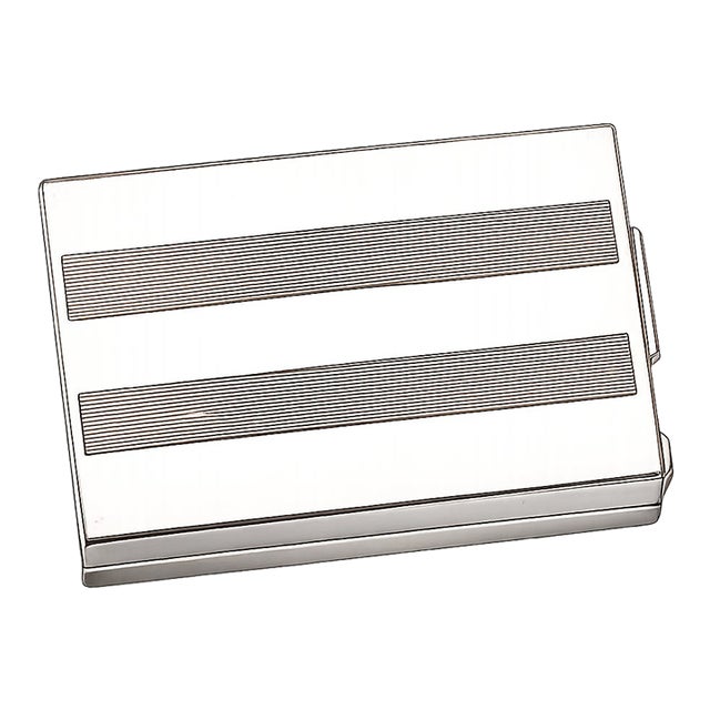 Rare Vintage Ralph Lauren Purple Label Engine Turned Sterling Silver Luxury Business Card Case For Sale