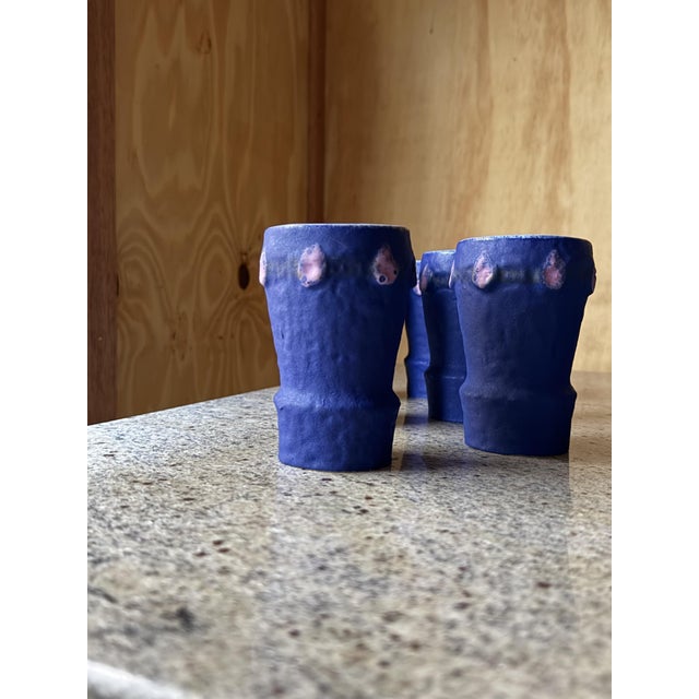Mid-Century Modern Hoy Sculptural Ceramic Cups, 1980s, Set of 6 For Sale - Image 3 of 13