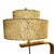 1950s Mid-Century Modern Rattan Pole Floor Lamp W Side Table Whipple Stitch Fiberglass Shade - Restored For Sale In Los Angeles - Image 6 of 7