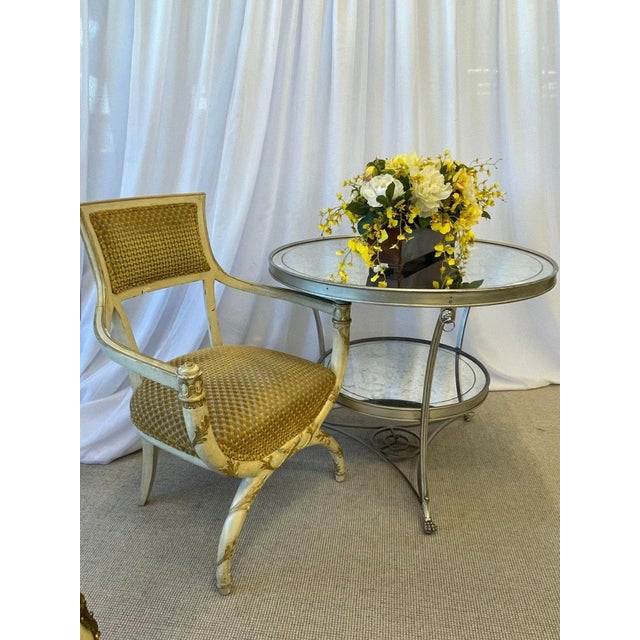 Hollywood Regency Style Mirrored Gueridon, Center Table, Silver Gilt, Lion Heads For Sale In New York - Image 6 of 13