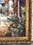 Large Vintage Mediterranean Street Coastal Landscape Oil Painting Ornate Gold Wood Frame For Sale - Image 10 of 13