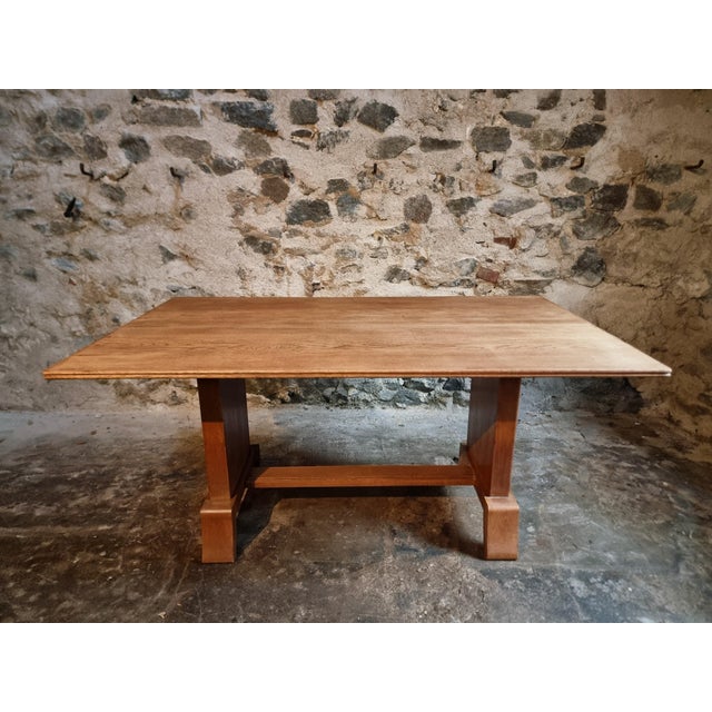 French Art Deco Oak Dining Table, 1930s For Sale - Image 14 of 14