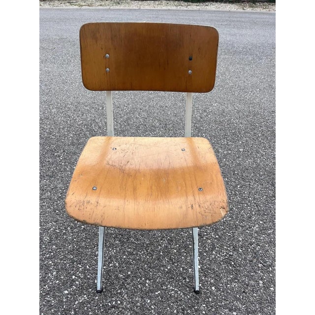 Wood Set of Industrial Chairs in the style of Friso Kramer, 1960s For Sale - Image 7 of 10