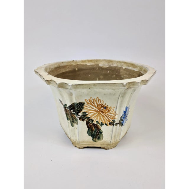 Late 19th Century Late 19th Century Hand Painted Hexagonal Planter For Sale - Image 5 of 5