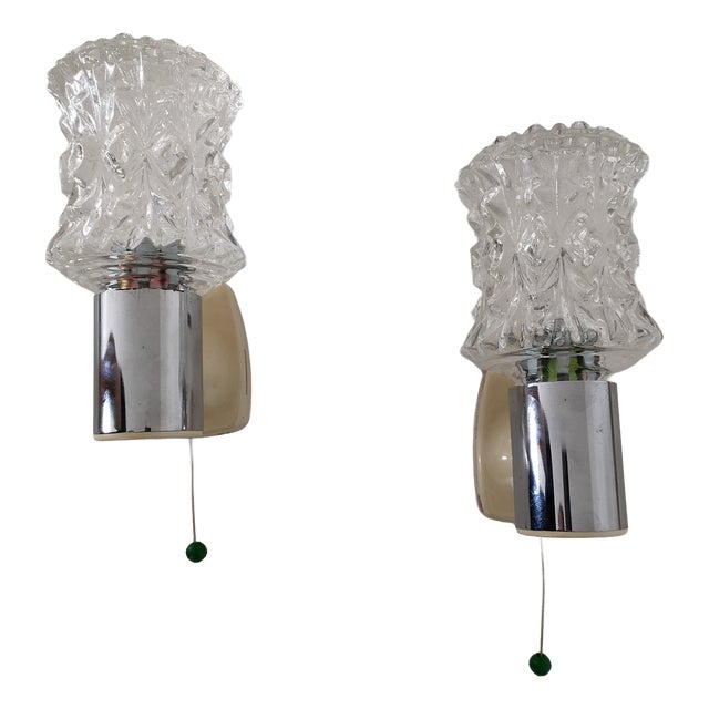 Cut Glass Wall Lights from Targetti, 1970s, Set of 2 For Sale