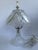 Transparent Vintage Yugoslavian 24% Lead Crystal Floral Boudoir Table Lamp For Sale - Image 8 of 12