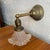 Antique Industrial Brass Wall Sconce With Frosted Ruffle Shade For Sale - Image 9 of 11