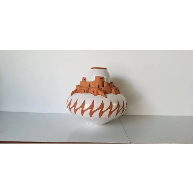 1980s Ezzell Sculptural " Pueblo" Southwestern Native American Pottery Vase For Sale - Image 10 of 11