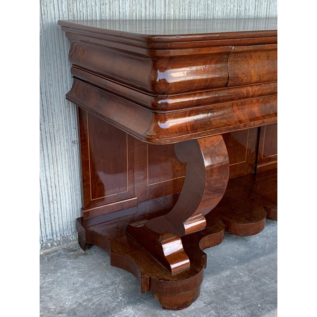 Brown Early Biedermeier Period Walnut Console Table With Drawer, Austria, Circa 1830 For Sale - Image 8 of 12