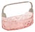 French Pink Depression Glass Jardinière Bowl with Cherubs and Birds For Sale