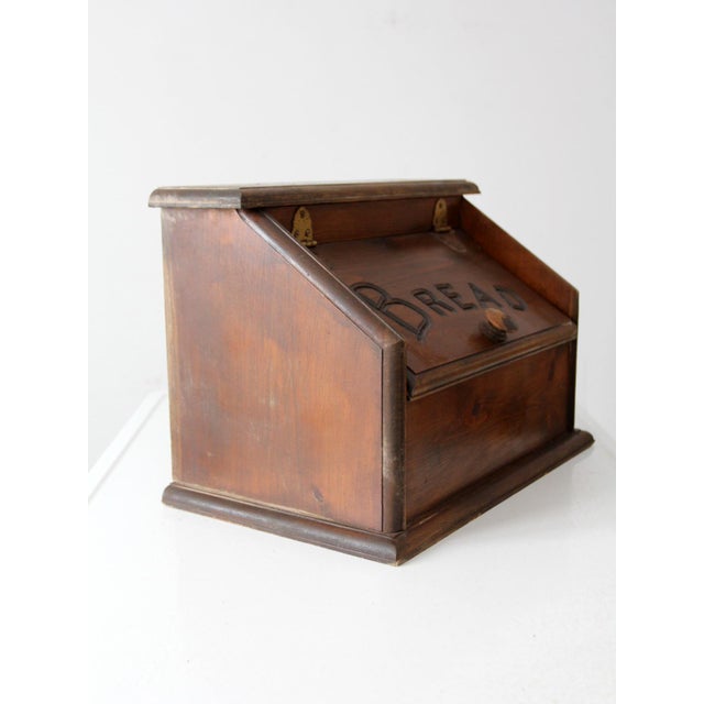 Wood Vintage Wooden Bread Box For Sale - Image 7 of 7