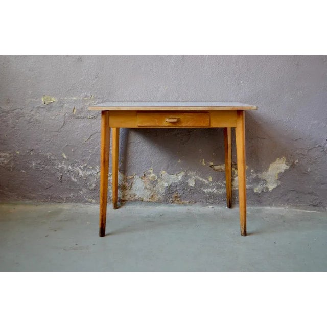 Vintage Formica Table with Compass Legs, 1960s For Sale - Image 12 of 12