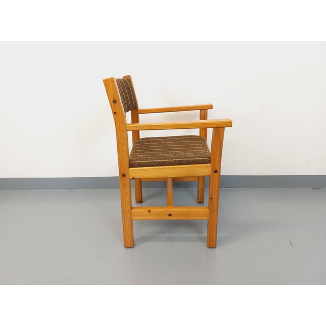 Vintage Armchair in Pine and Upholstery, 1980s For Sale - Image 6 of 15