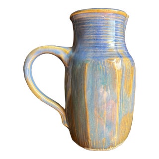 Mid 20th Century Handmade Pottery Pitcher Vase For Sale