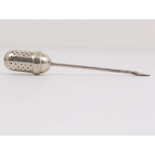 Christian Dell Bauhaus Silver Plated Tea Ball Diffuser attributed to Christian Dell, Weimar, Germany, 1920s For Sale - Image 4 of 9