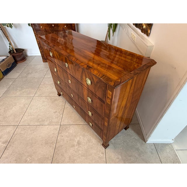 Biedermeier Chest of Drawers in Walnut For Sale - Image 12 of 17