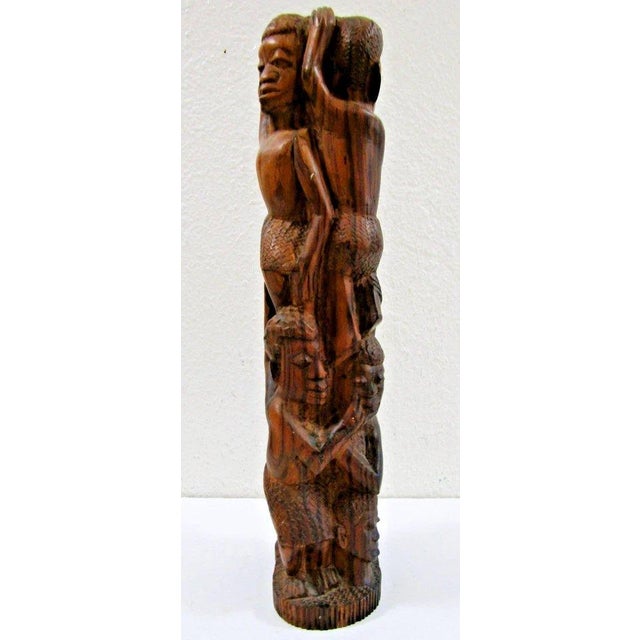 Vintage Makonde Tree of Life Ujamaa Wood Carving Sculpture For Sale In Miami - Image 6 of 17