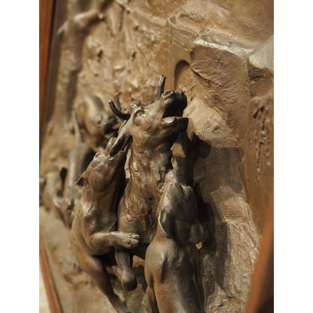 French Pair of Large Antique French Oak Framed Hunt Plaques, P. Lecourtier (1851-1925) For Sale - Image 3 of 18