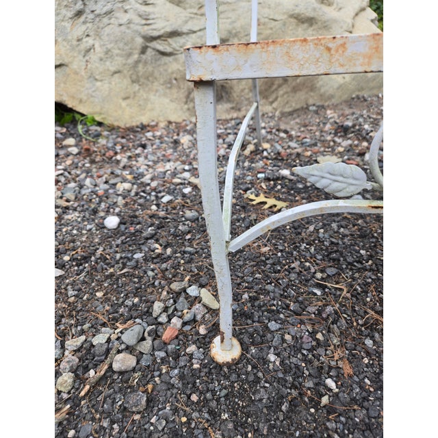 Vintage Wrought Iron Patio Chair For Sale - Image 4 of 9