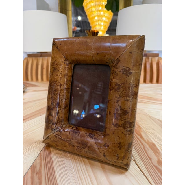 1970s Amber Brown Vintage Picture Frame For Sale - Image 5 of 6