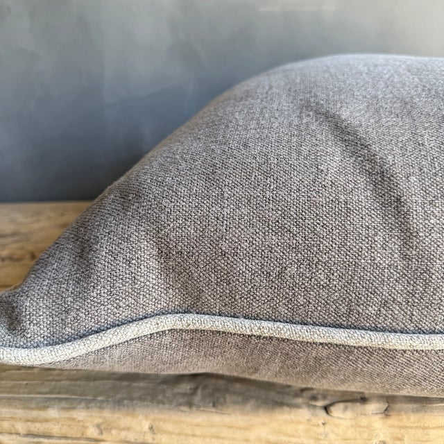 Stone Washed Linen Pillow in Ecorcé With Down Feather Insert For Sale - Image 4 of 5