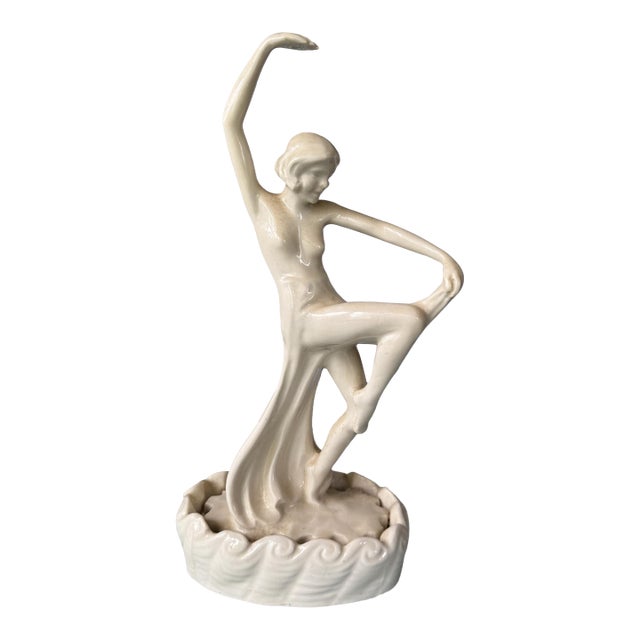 Vintage Figural Art Nouveau Deco Cowan Art Pottery Flower Frog For Sale