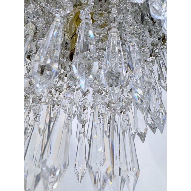 Vintage Italian Brass Upside Down Layered Cake Pendant For Sale In New York - Image 6 of 8