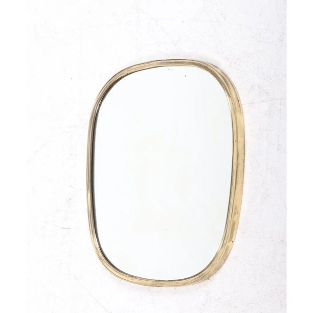 Wall Mirror in Brass, 1950s For Sale - Image 6 of 6