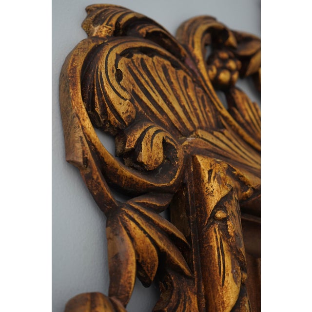 1980s Monumental Large Gold Finish Ornate Frame Mirror For Sale - Image 5 of 13