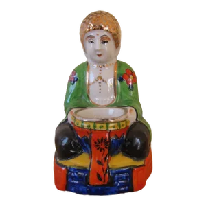 Early 20th Century Art Deco Buddha Japanese Porcelain Incense Burner
