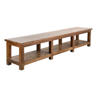 Long Wooden Coffee or Low Console Table For Sale