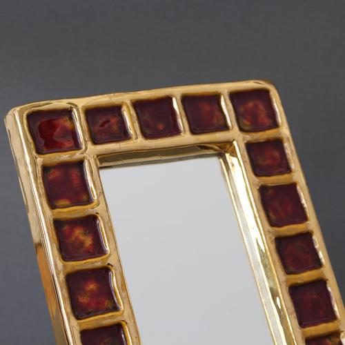 Vintage French Ceramic Mirror by François Lembo, 1970s For Sale - Image 10 of 18