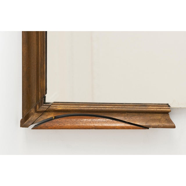 French Wall Mirror in Hand-Carved Brown Wood and Metal, 20th Century For Sale - Image 5 of 9