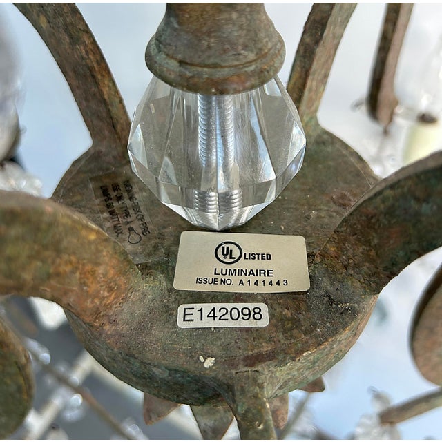 Dennis and Leen "Small Chateau" Iron Chandelier, Rock Crystal For Sale - Image 12 of 12