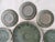 Jade Green Lotus Flower Thai Celadon Stoneware Plates - 9 Pieces For Sale - Image 4 of 12