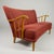 Antique sofa in fabric and wood, Nordic design from the 1940s