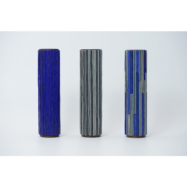 Mid-Century Modern Red Mosaic Pottery Vase from Ritter, 1960s, Set of 3 For Sale - Image 11 of 11