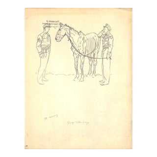 Original 1944 Pencil Drawing From Hi, Guy! The Cinderella Horse by Paul Brown 11 For Sale