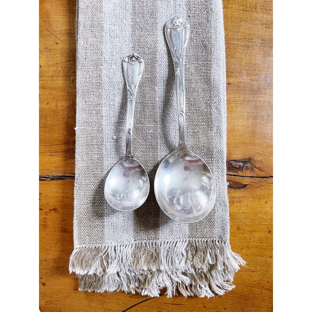 Early 20th Century Antique Silver Plated Small Soup Spoons From Hotel Margaret in Brooklyn Ny- Set of 6 For Sale - Image 5 of 5