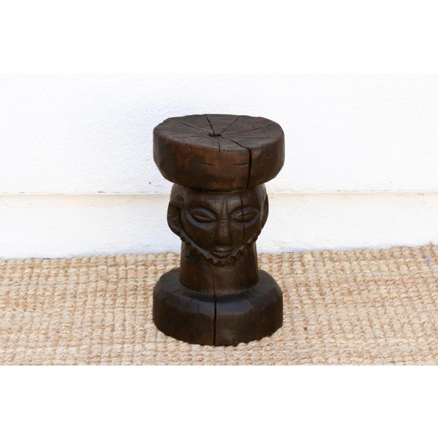 African Antique African Carved Chief's Stool For Sale - Image 3 of 10