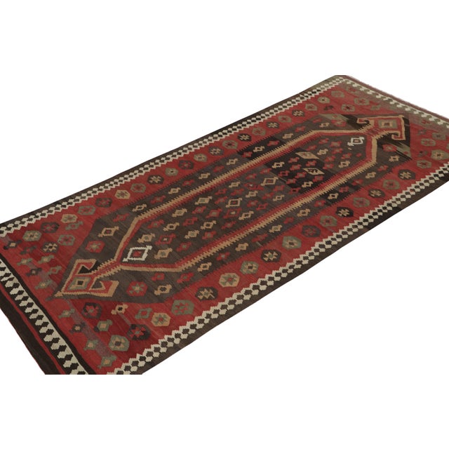 Rug & Kilim Vintage Shahsavan Persian Kilim in Red and Brown Patterns by Rug & Kilim For Sale - Image 4 of 7