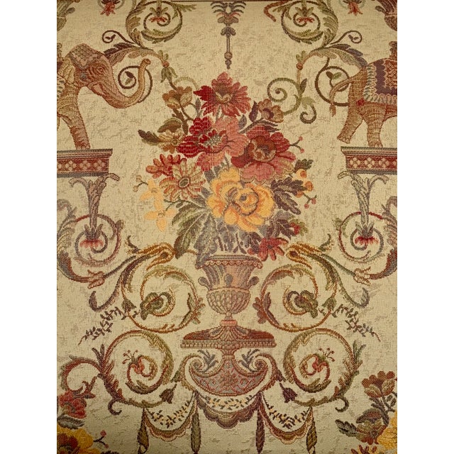 Antique Louis XIII Style Brown Walnut Tiger and Elephant Tapestry Armchairs - A Pair For Sale - Image 15 of 16