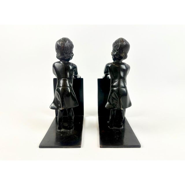 Art Deco Style Bronze Andrea Bookends from Sadek Import Co., 1960s, Set of 2, in Flawless conditions. Designed 1920 to...