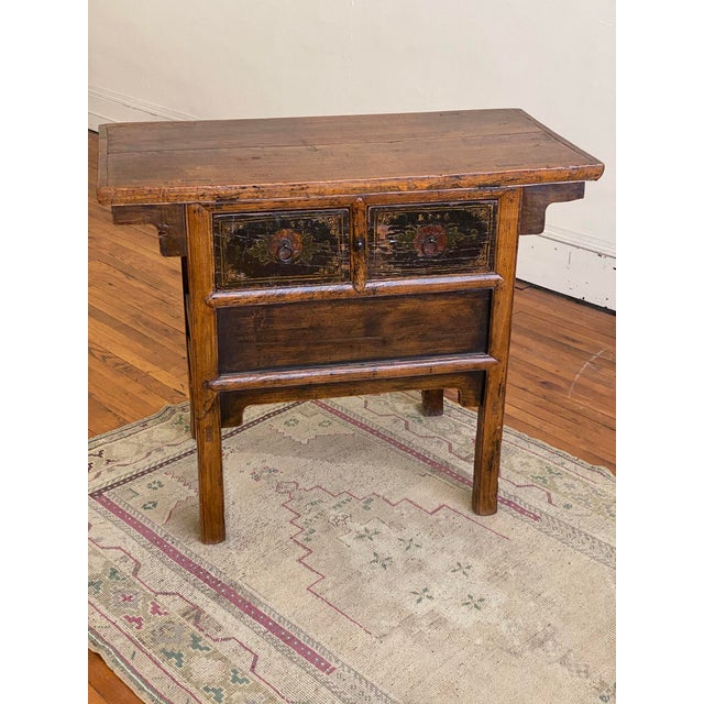 Mid 20th Century Vintage Chinese Painted Country Console Chest For Sale - Image 5 of 13