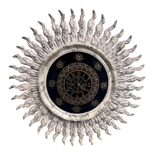 Mid Century Modern Starburst Clock For Sale