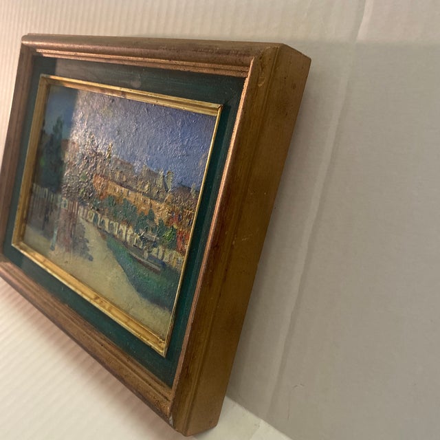 A 20th-Century French Oil Painting With Inscribed Text and Monogram. For Sale In Miami - Image 6 of 12
